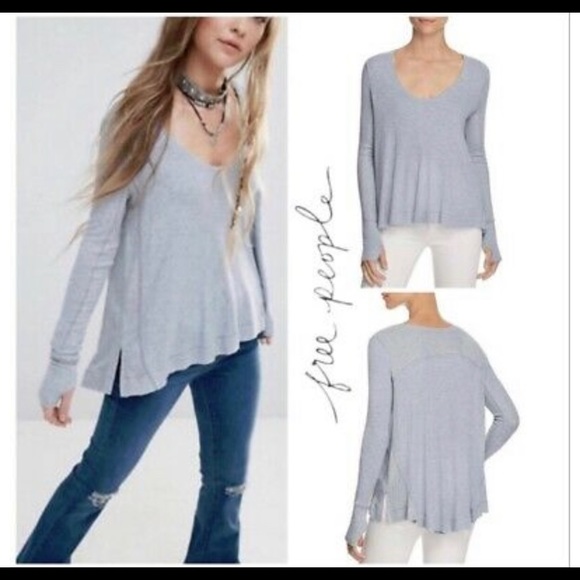 Free People Waffle Weave Thermal Raw Hem Top - XS - Picture 2 of 6